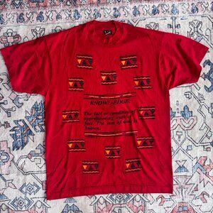 Vintage Kente Style Knowledge Single Stitch T-Shirt - size XL